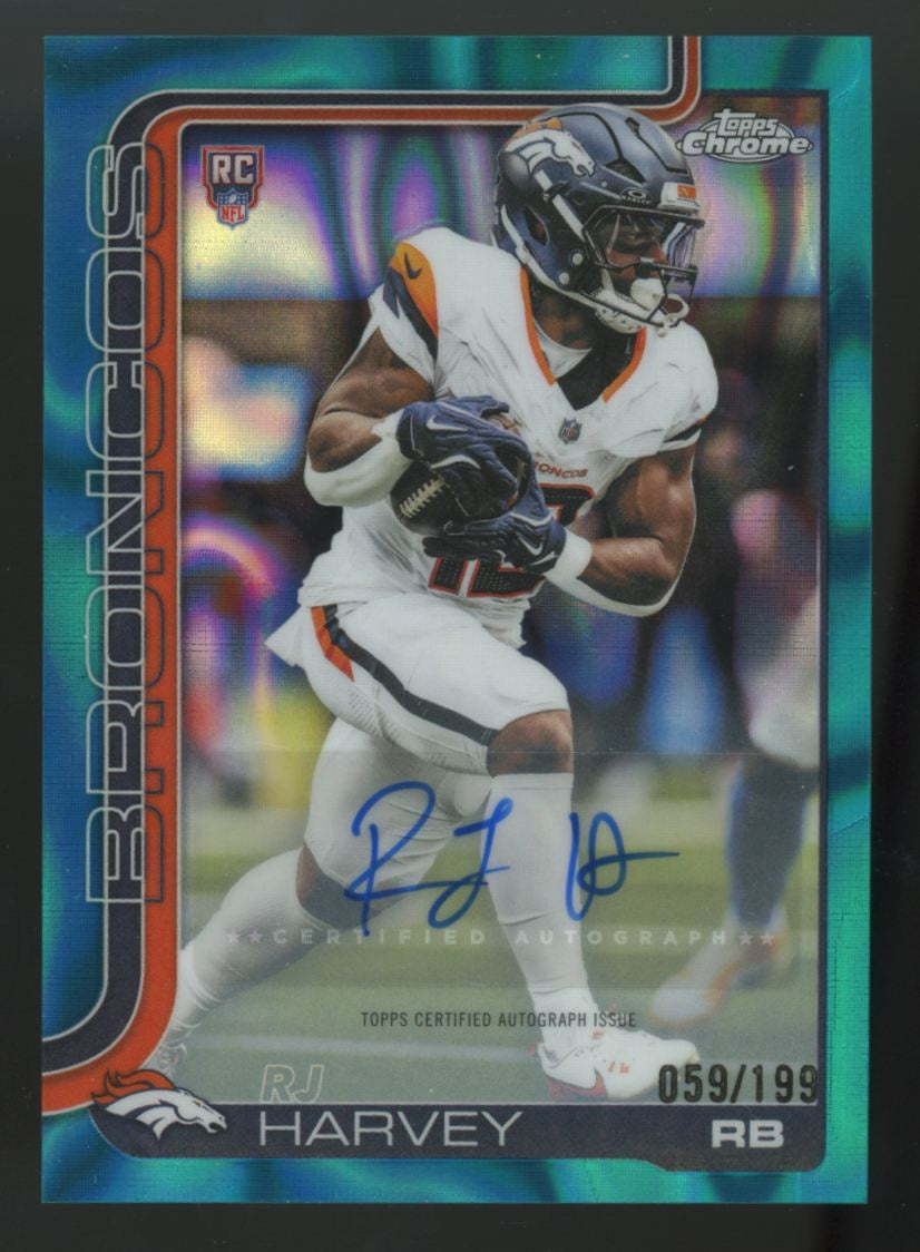 2025 Topps Chrome RJ Harvey RC Aqua Lava Refractor Auto /199 #RA-RH