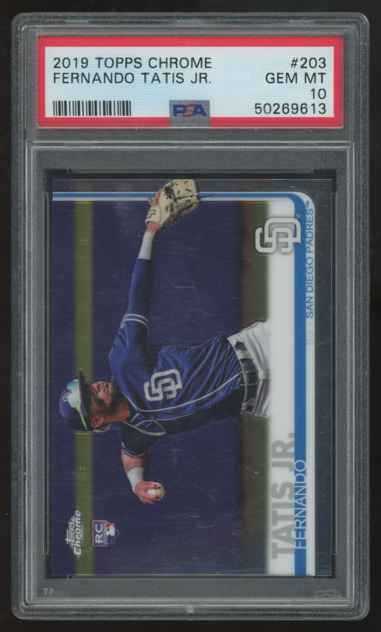 2019 Topps Chrome Fernando Tatis Jr. RC #203 PSA 10
