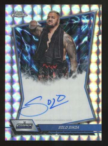 2026 Topps Chrome WWE Solo Sikoa Geometric Refractor Blue Brand Auto #BBA-SOL