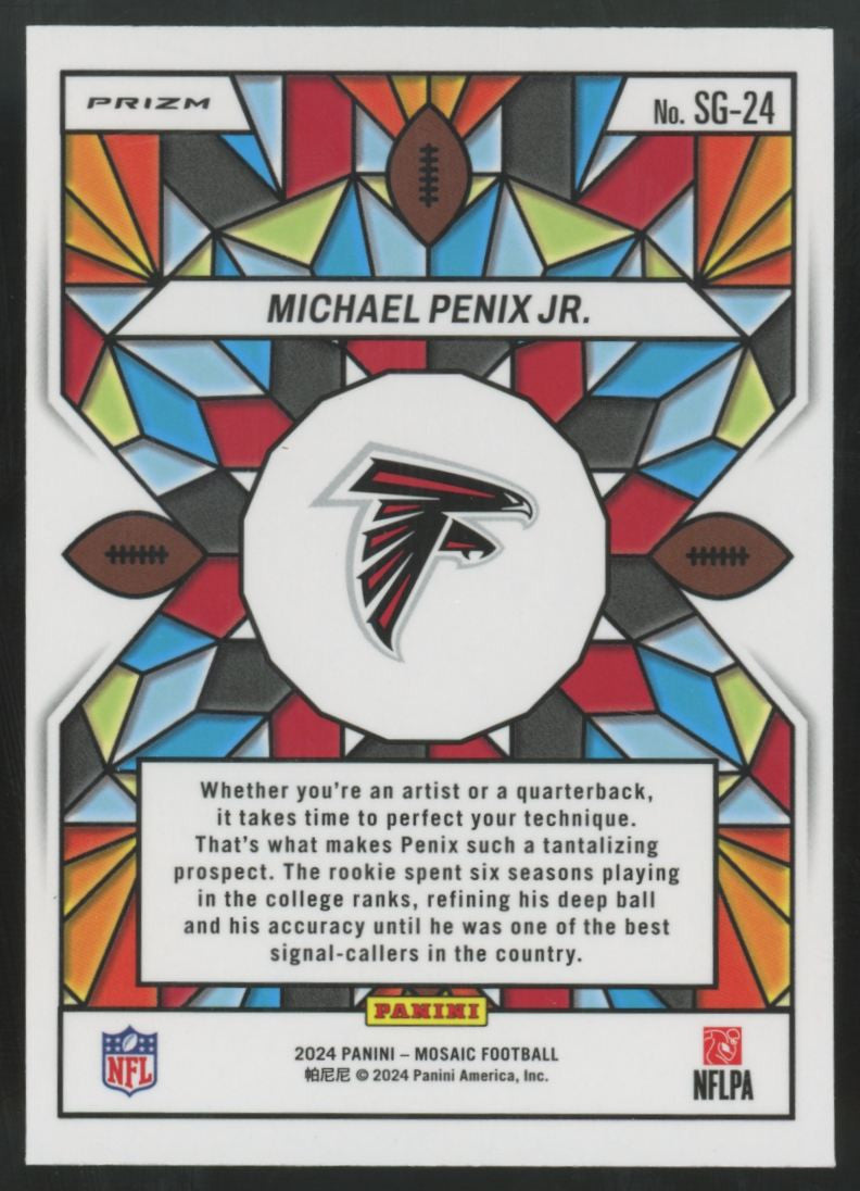 2024 Panini Mosaic Michael Penix Jr. RC Stained Glass SSP #SG-24