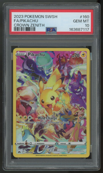 2023 Pokemon Pikachu Crown Zenith Full Art #160 PSA 10 (F)