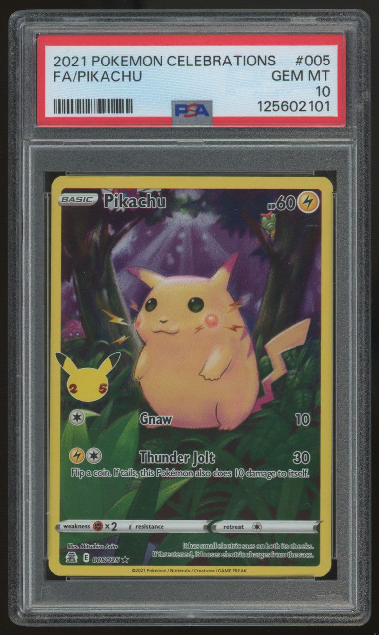 2021 Pokemon Pikachu Celebrations Full Art #005 PSA 10
