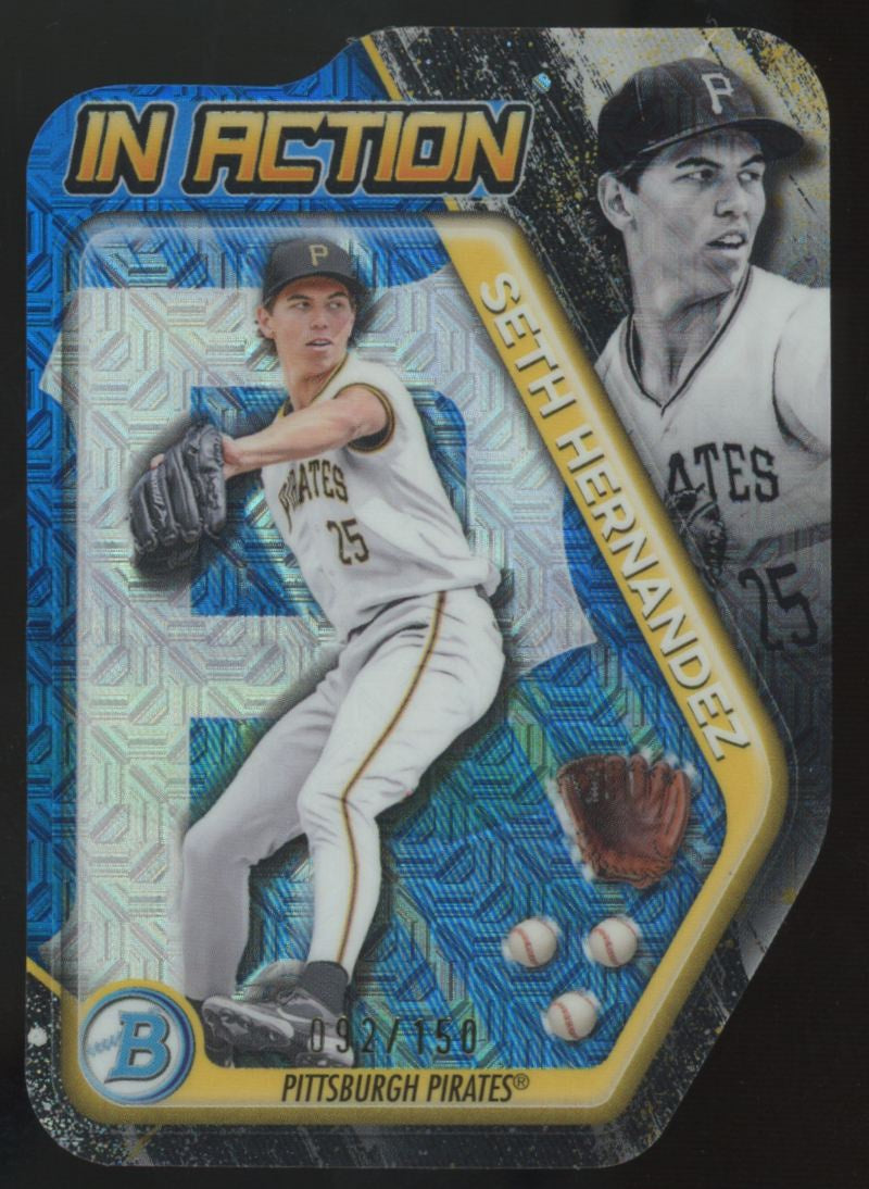 2025 Bowman Draft Mega Seth Hernandez Blue Bowman In Action Die-Cut /150 #BIA-21