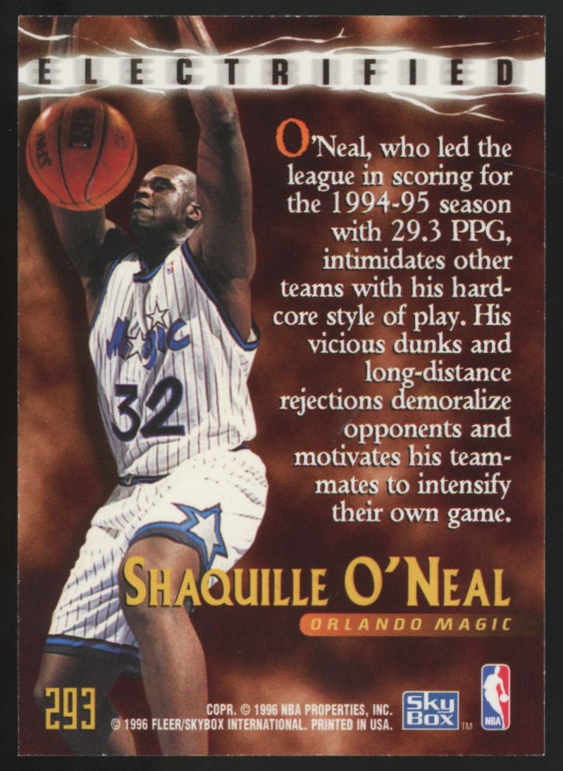1995-96 Skybox Premium Shaquille O'Neal Electrified #293 NM "C"