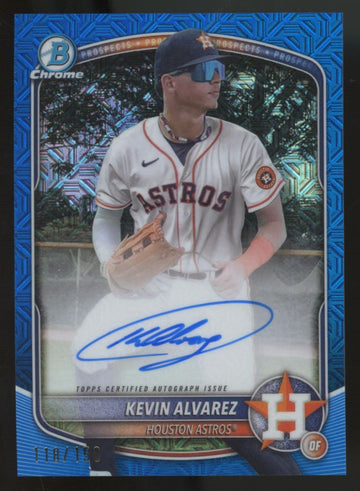 2025 Bowman Chrome Mega Kevin Alvarez Prospect Auto Blue Mojo /150 #BMA-KA