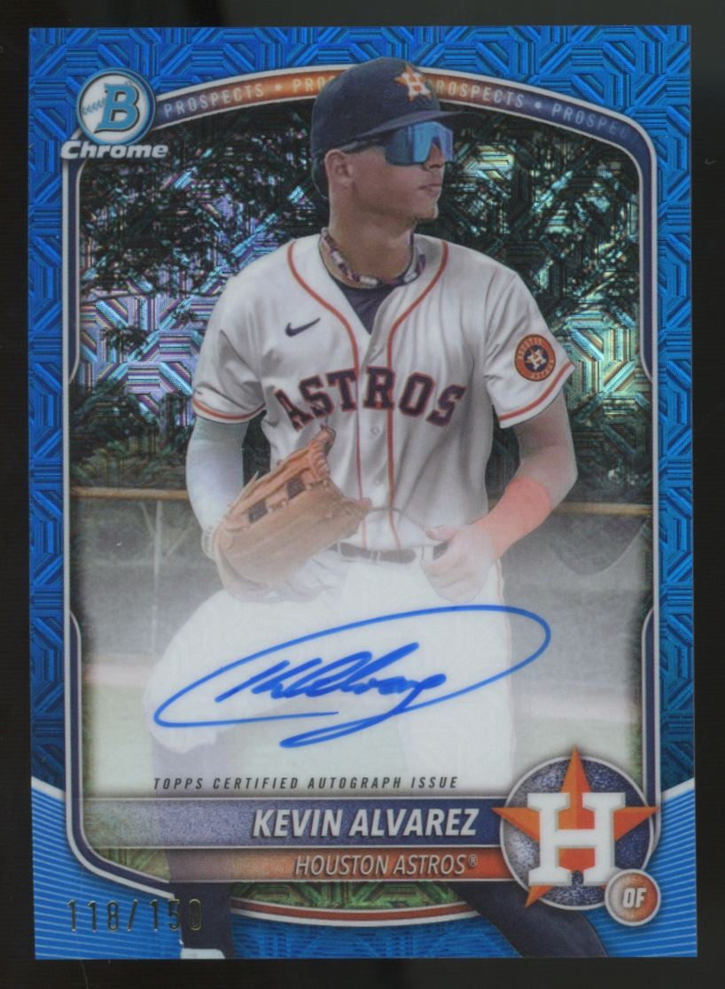 2025 Bowman Chrome Mega Kevin Alvarez Prospect Auto Blue Mojo /150 #BMA-KA