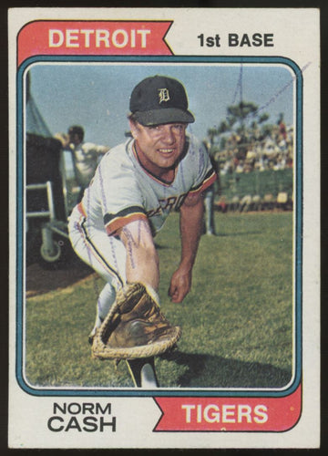 1974 Topps Norm Cash #367 Signed Auto JSA