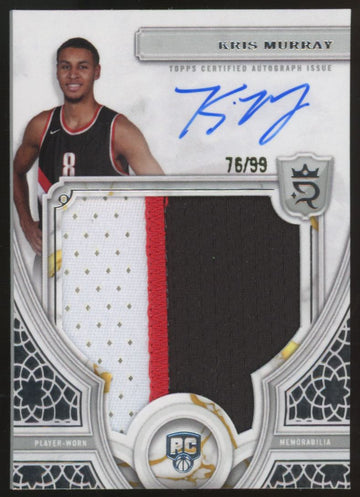 2023-24 Topps Royalty Kris Murray RC Patch Auto RPA /99 #124