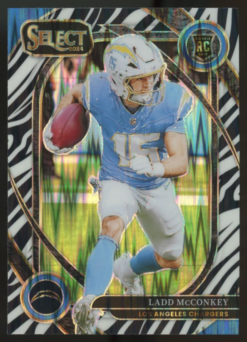 2024 Select Ladd McConkey RC Zebra Prizm SSP #268