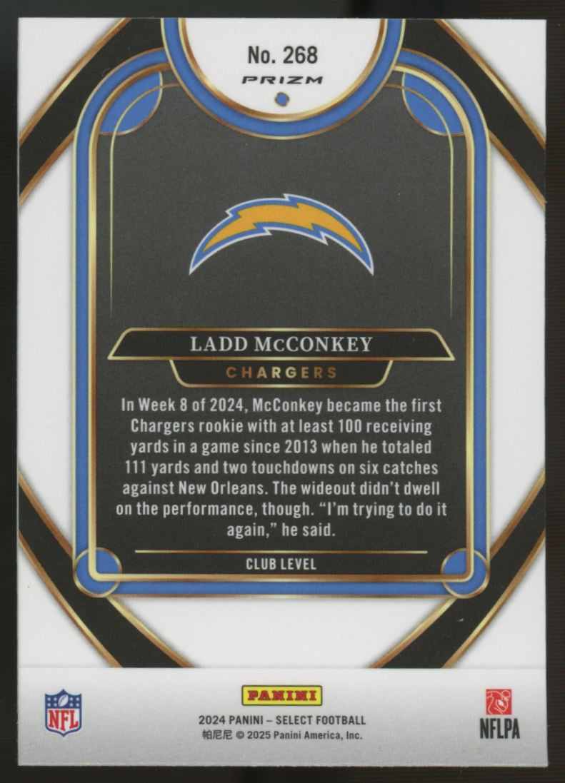 2024 Select Ladd McConkey RC Zebra Prizm SSP #268