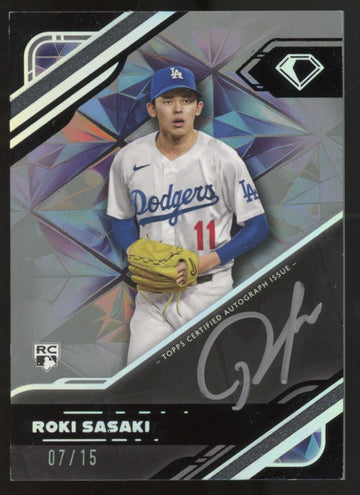 2025 Topps Diamond Icons Roki Sasaki RC Black Polychromatink Auto Silver Ink /15