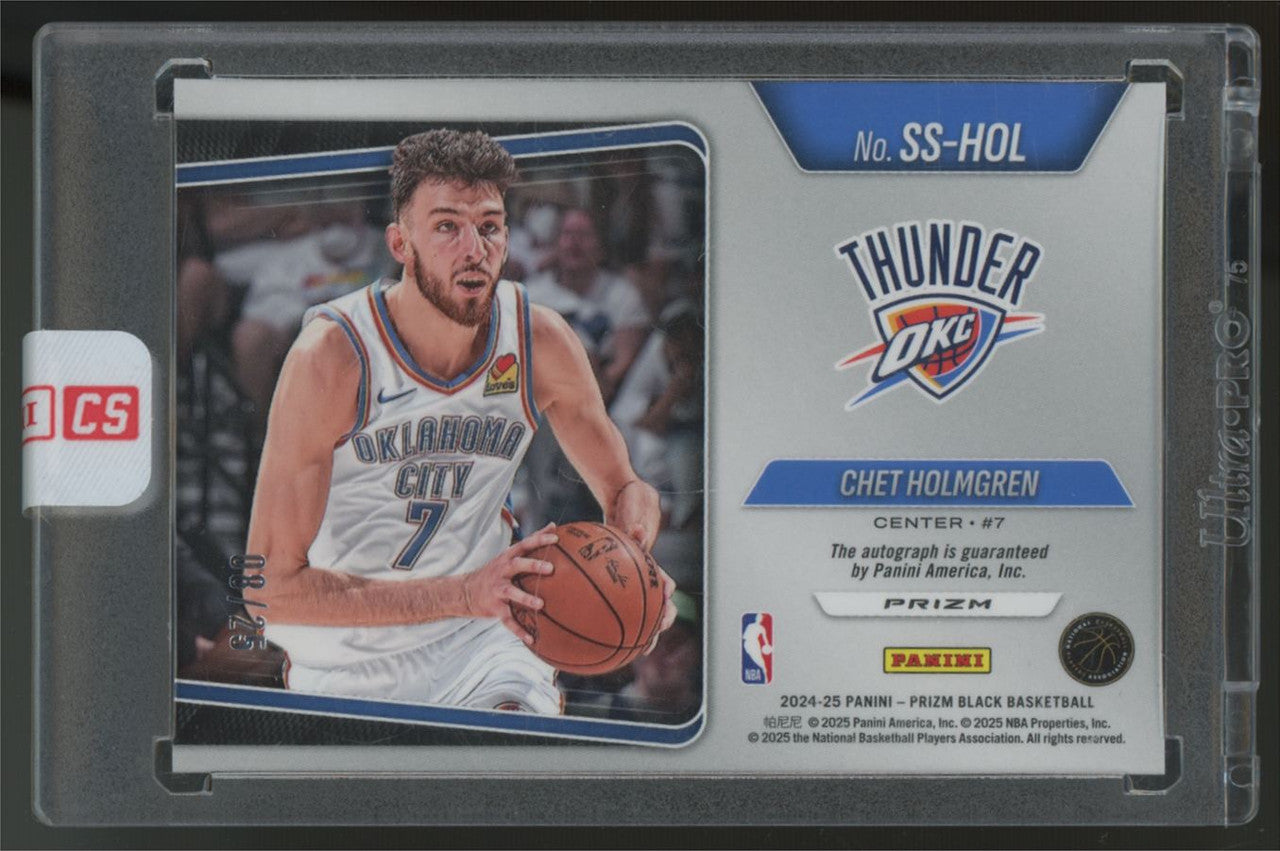 2024/25 Prizm Black Chet Holmgren Sensational Auto Blue Shimmer /25 #SS-HOL