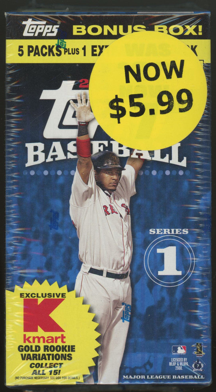 2008 Topps Baseball Series 1 Blaster Box K-Mart Gold Variations Factory Sealed