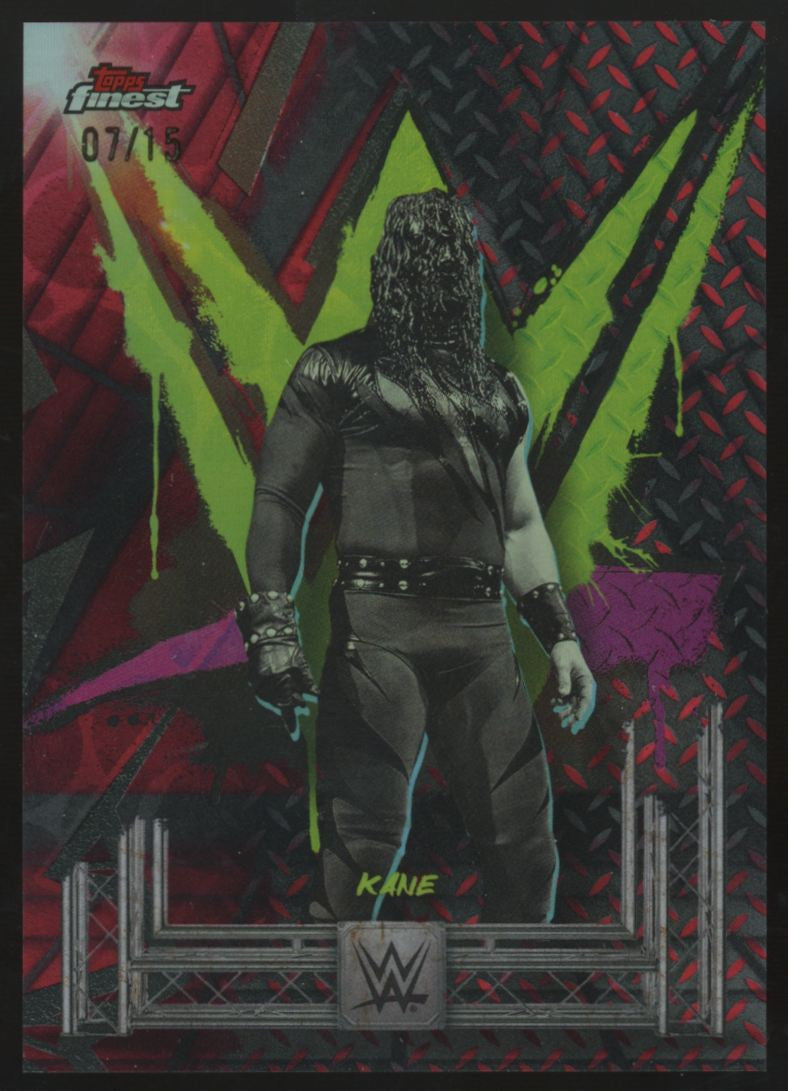 2025 Topps Finest WWE Kane Uncommon Red/Black Vapor Refractor /15 #120