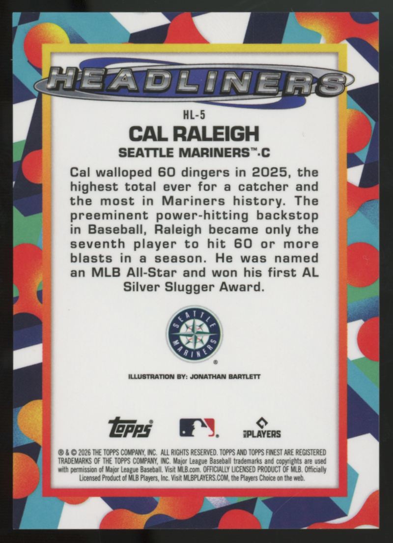 2026 Topps Finest Cal Raleigh Headliners SSP #HL-5