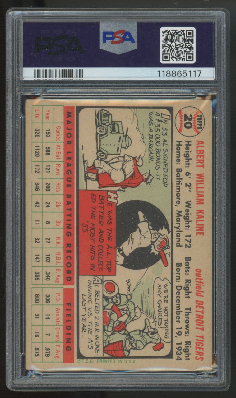 1956 Topps Al Kaline White Back #20 PSA 3.5 *117