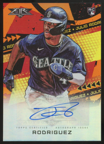 2022 Topps Fire Julio Rodriguez RC Orange Fire Auto /99 #FA-JRD