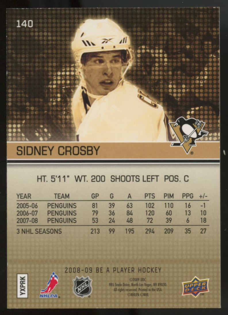 2008-09 Be A Player Sidney Crosby Player's Club /15 #140