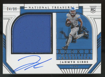 2023 National Treasures Jahmyr Gibbs RC Treasured Impressions Patch Auto RPA /99