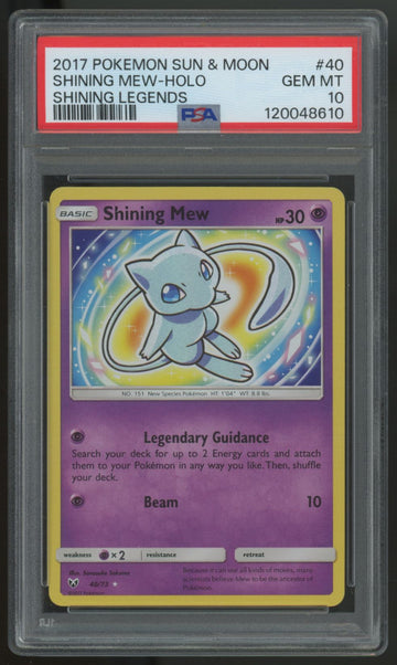 2017 Pokemon Shining Mew Legends Holo #40 PSA 10