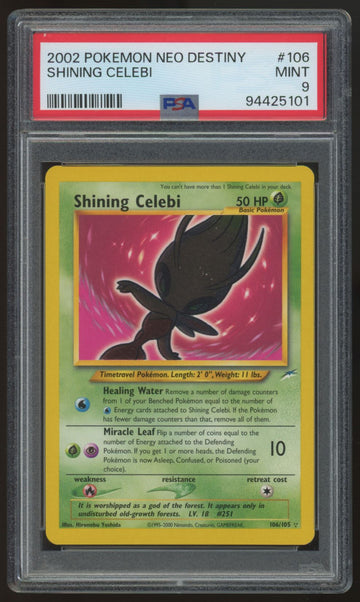 2002 Pokemon Shining Celebi Neo Destiny Holo #106 PSA 9