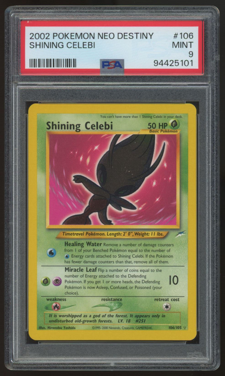 2002 Pokemon Shining Celebi Neo Destiny Holo #106 PSA 9