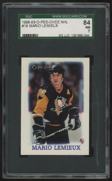 1988-89 O-Pee-Chee Mario Lemieux #19 SGC 7