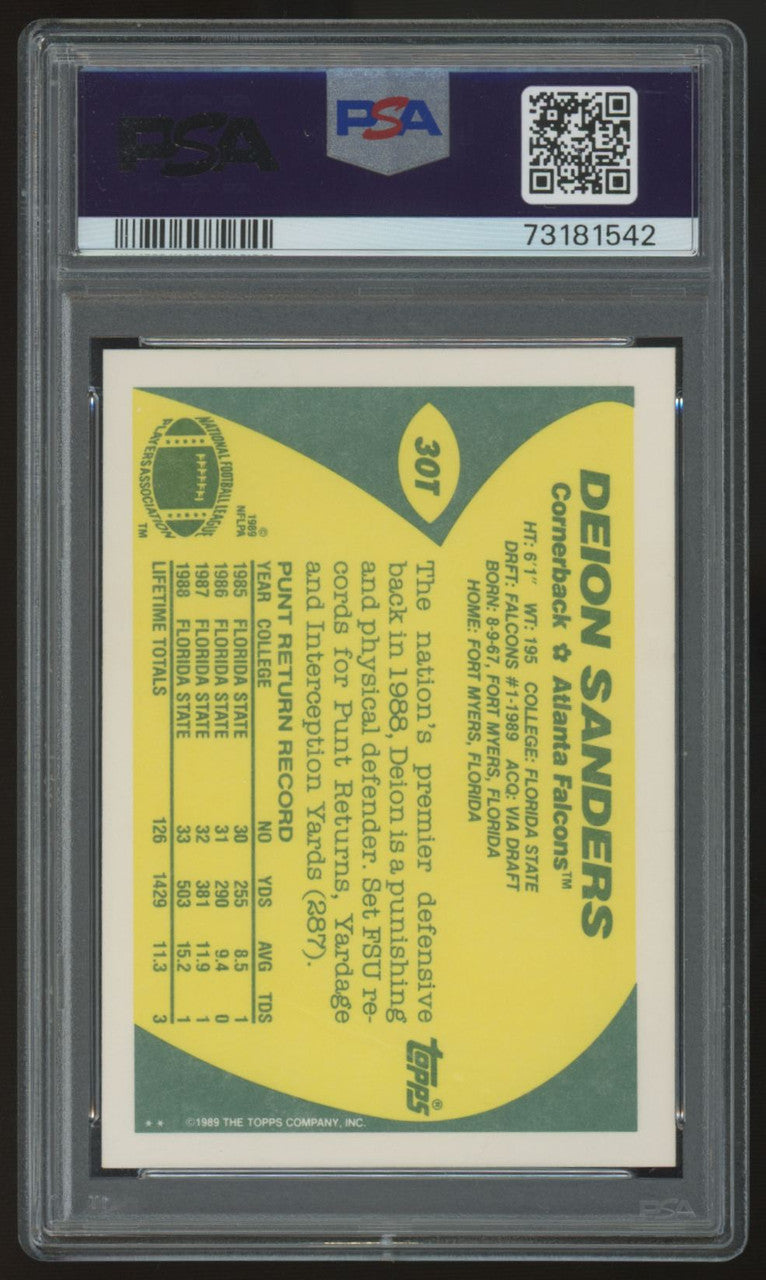 1989 Topps Traded Deion Sanders RC #30T PSA 9 *542
