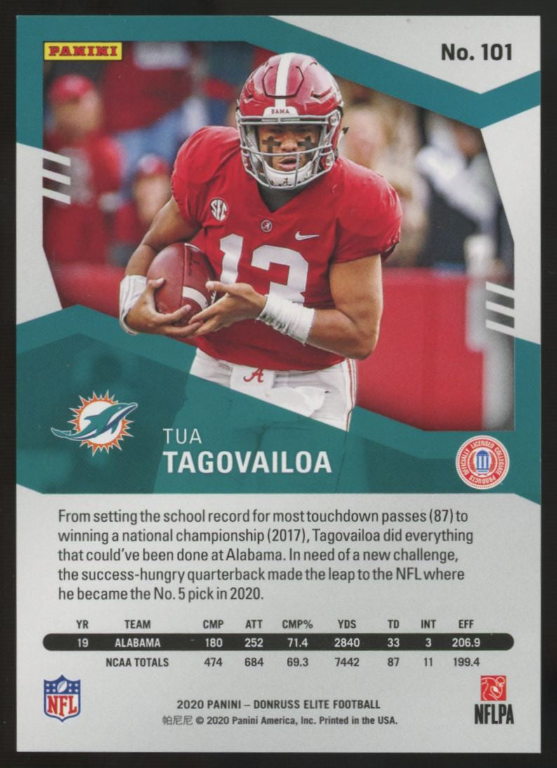 2020 Donruss Elite Tua Tagovailoa RC Orange /49 #101