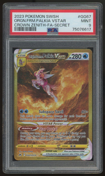 2023 Pokemon Origin Forme Palkia VSTAR Crown Zenith Full Art Secret #GG67 PSA 9