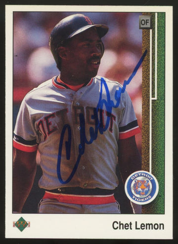 1989 Upper Deck Chet Lemon #128 Signed Auto JSA