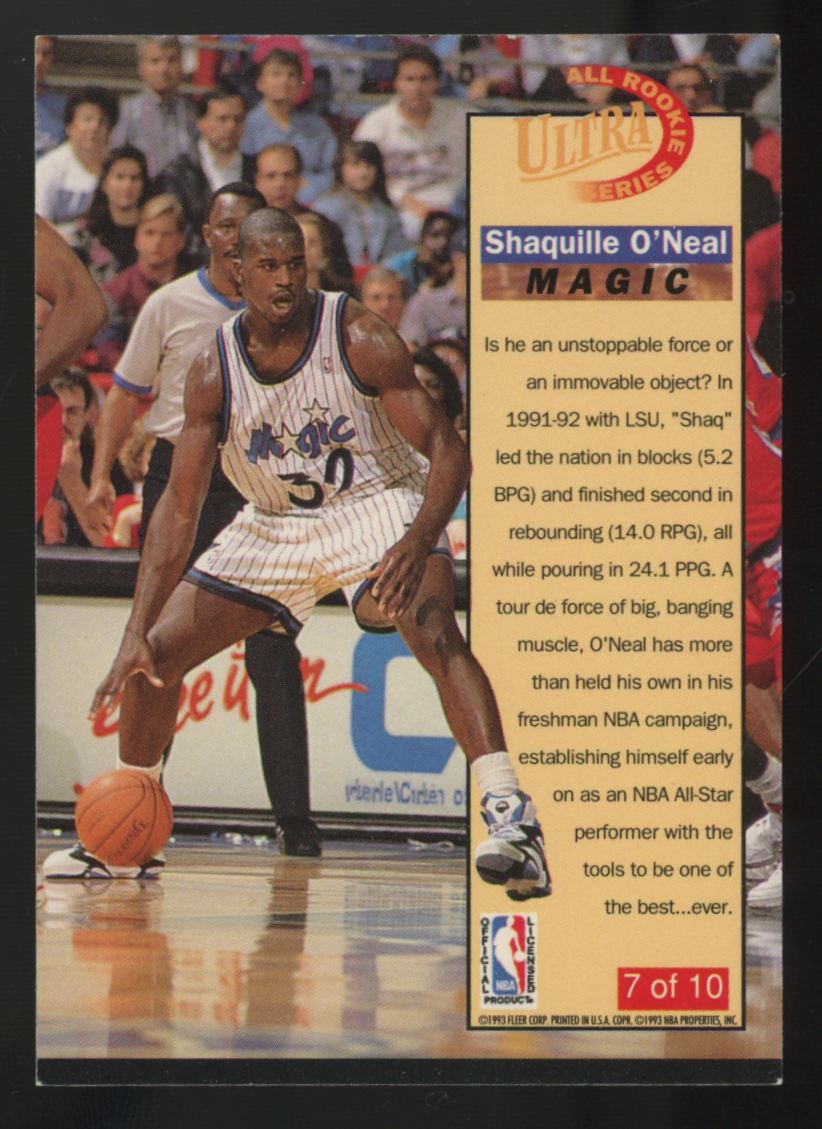 1992-93 Fleer Ultra Shaquille O'Neal RC #7