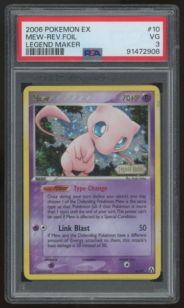 2006 Pokemon Mew Legend Maker Reverse Holo #10 PSA 3