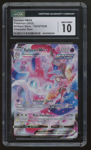 2022 Pokemon Sylveon VMAX Brilliant Stars Character Rare #TG15 CGC 10