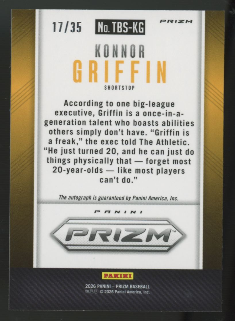 2026 Panini Prizm Konnor Griffin RC Purple Pulsar Auto /35 #TBS-KG