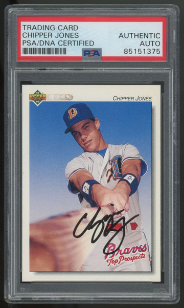 1992 Upper Deck Chipper Jones Signed Auto #165 PSA/DNA Authentic Auto