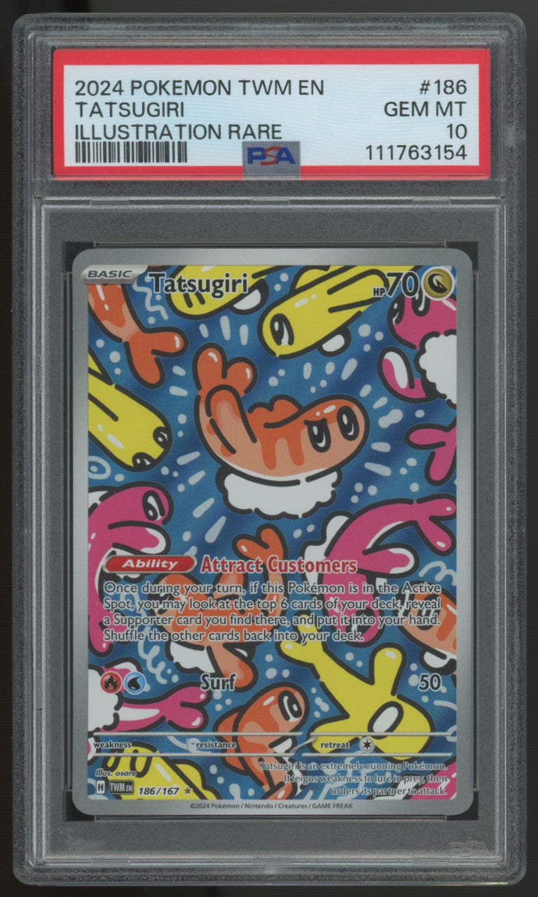 2024 Pokemon Tatsugiri Twilight Masquerade Illustration Rare #186 PSA 10
