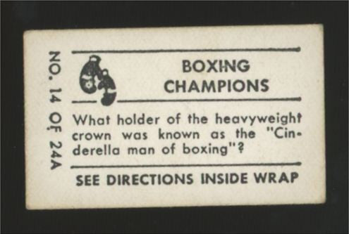 1948 Topps Magic James J. Braddock Boxing Champions #14 VG/EX