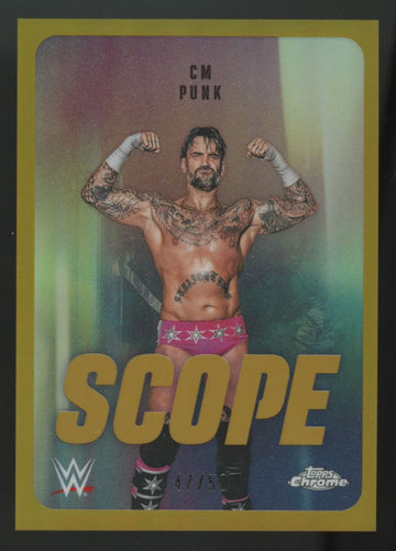2026 Topps Chrome WWE CM Punk Gold Scope /50 #SCO-40