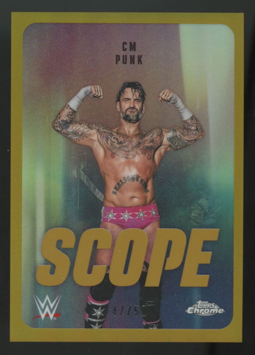 2026 Topps Chrome WWE CM Punk Gold Scope /50 #SCO-40
