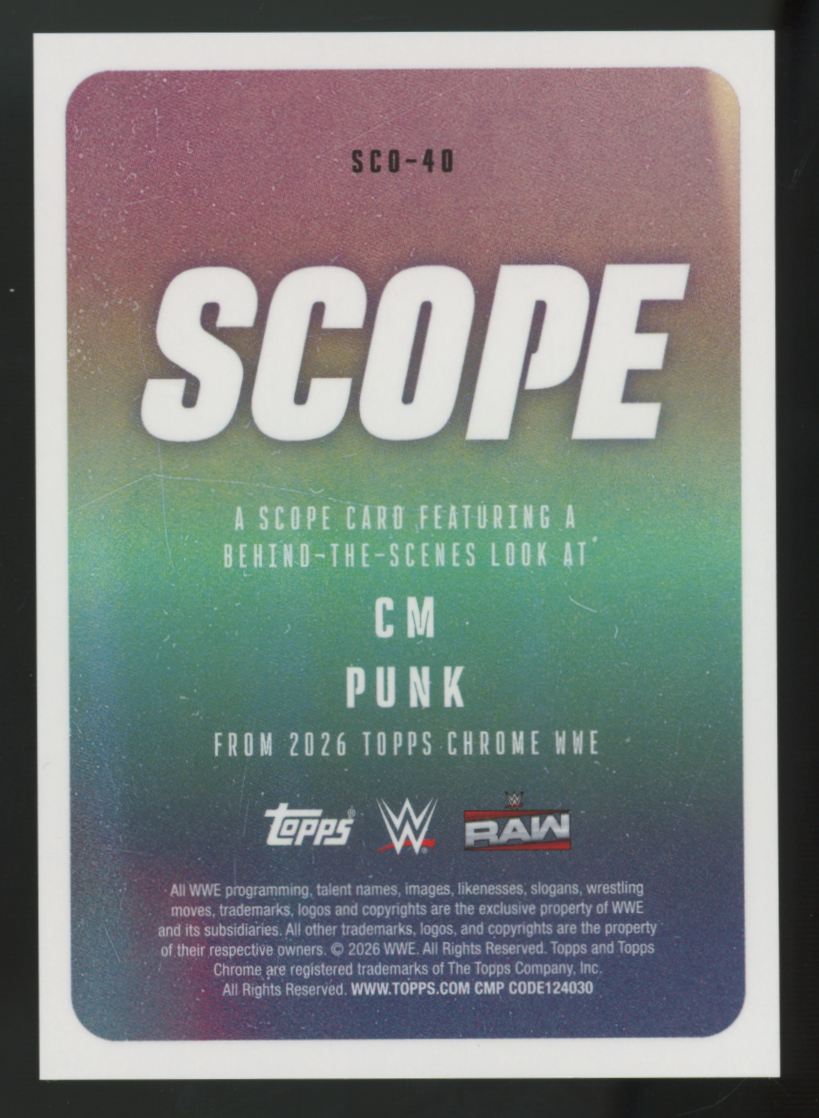 2026 Topps Chrome WWE CM Punk Gold Scope /50 #SCO-40