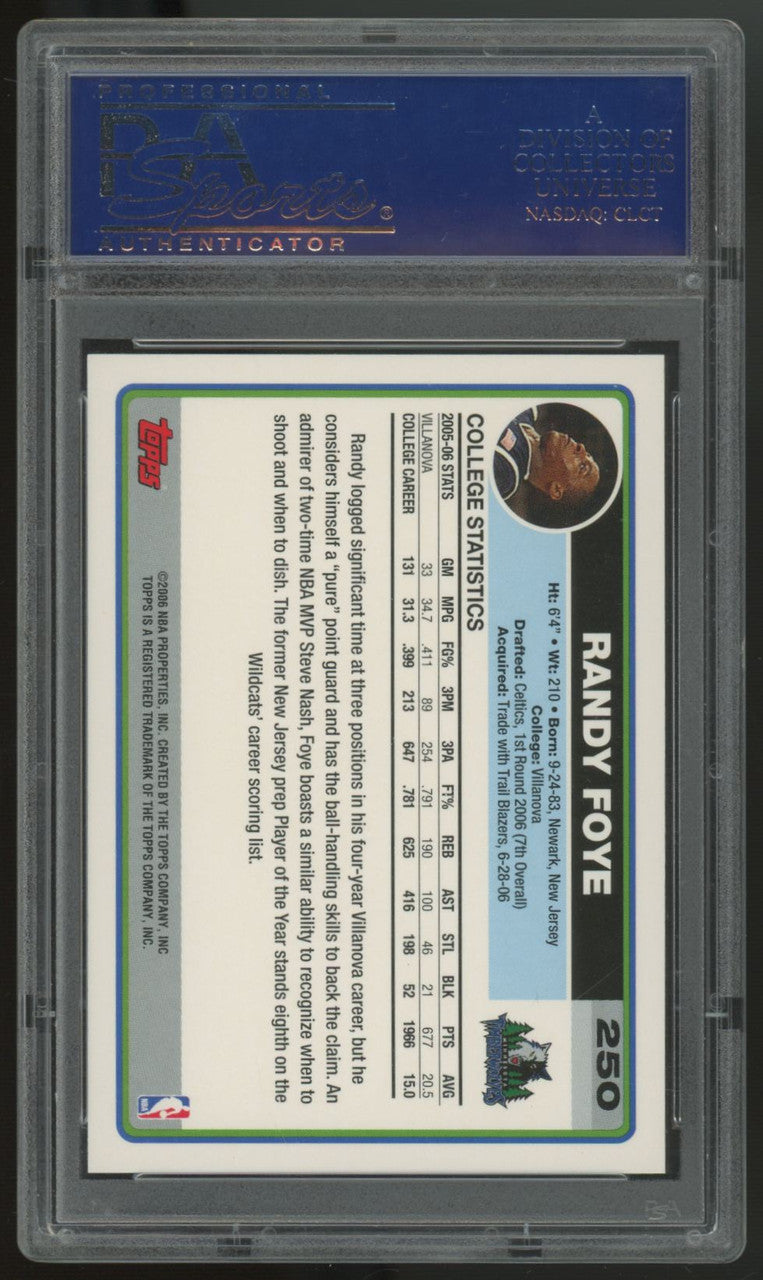 2006/07 Topps Randy Foye RC #250 PSA 10