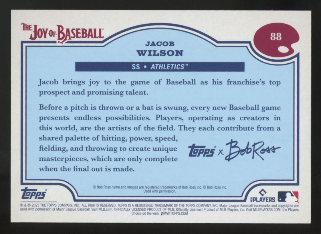 2025 Topps-Bob Ross Jacob Wilson RC Titanium White /35 #88