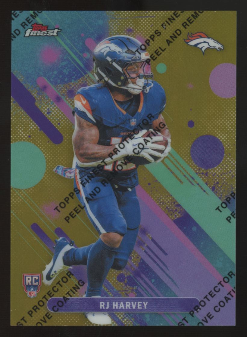 2025 Topps Finest RJ Harvey RC Gold W/ Coating /50 #15