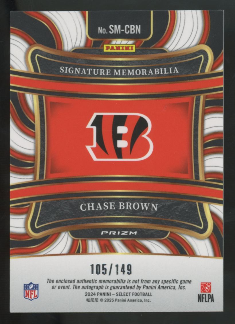 2024 Panini Select Chase Brown Blue Prizm Patch Auto /149 #SM-CBN