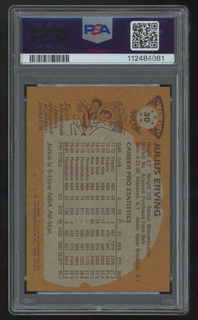 1981-82 Topps Julius Erving #30 PSA 7