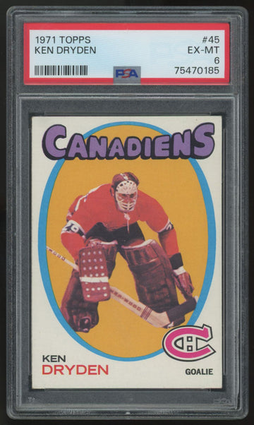 1971-72 Topps Ken Dryden RC #45 PSA 6