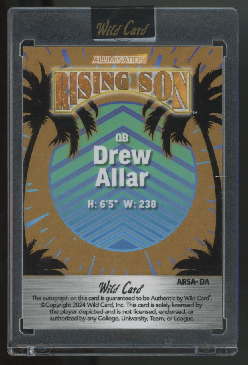 2024 Wild Card Alumination Drew Allar RC Rising Son Gold Auto 1/1 #ARSA-DA