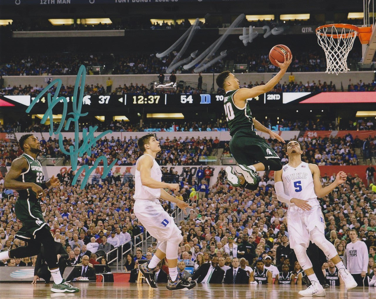 Travis Trice and Branden Dawson Michigan State Spartans NCAA 16x20" Autographed Photo - Vs. Duke
