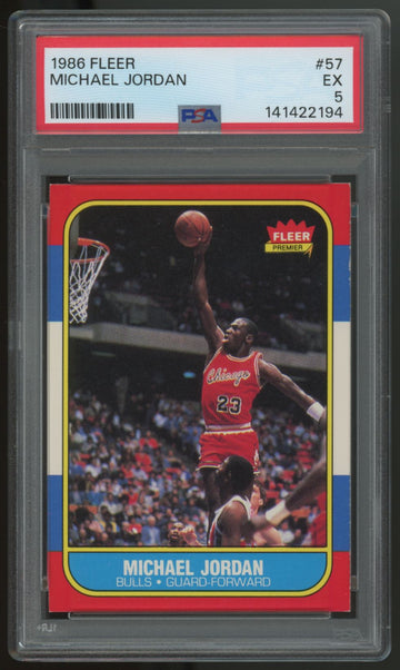 1986/87 Fleer Michael Jordan RC #57 PSA 5 New Grade